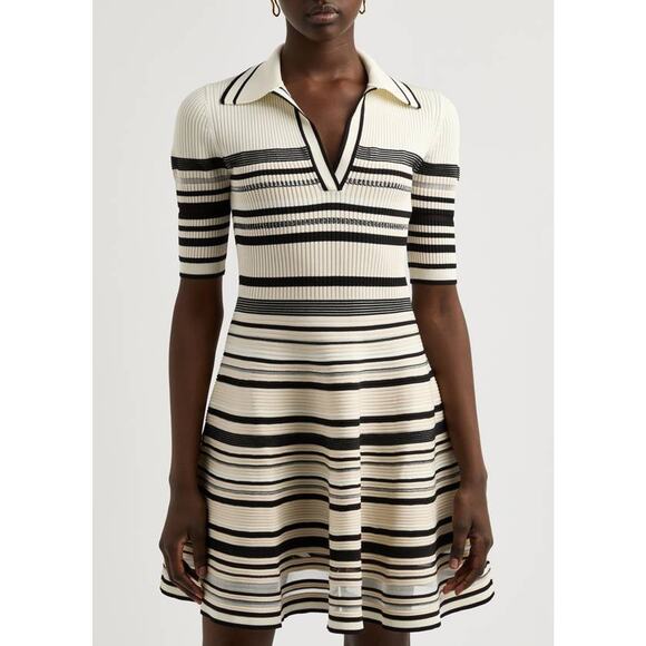 Simkhai Dessie Mini Dress in Black Stripe L - Picture 2 of 4